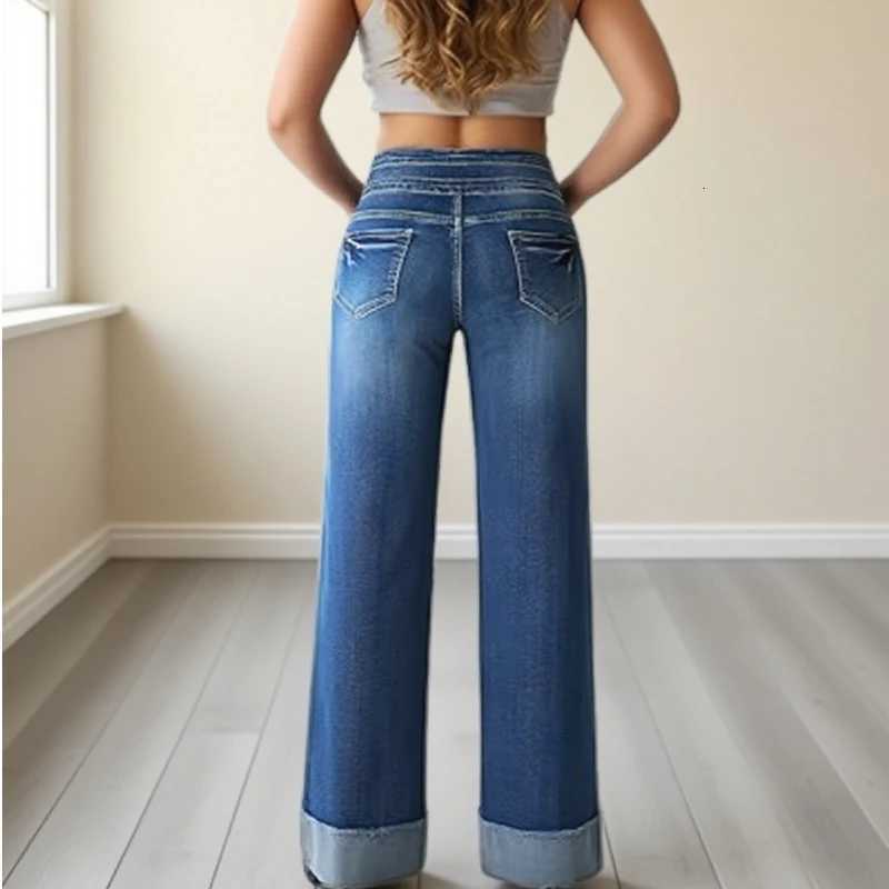 Women Jeans Stretchy High Waist Wide Leg Denim Pants Flared Trousers Loose Straight Fit Fashion Comfortable Casual WearT251013