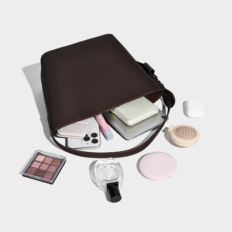 OC130M44 Customized Genuine Leather Women's Bag Bucket With Vintage Cowhide Underarm Light Luxury Crossbody Single Shoulder Smooth Sheepskin