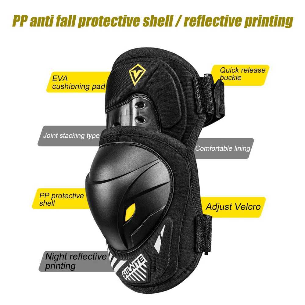 1Pair Motorcycle Knee Elbow Guards Adjustable Motocross Armor with PP Shell EVA Padding Dirt BikeEBike Protective Gear C251013