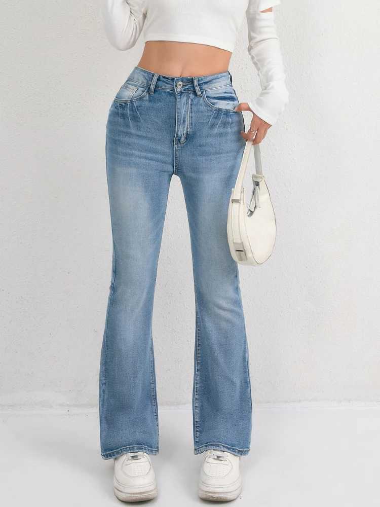 2025 Slimming Denim Pants Womens Jeans Micro Flares European and American Style Casual Versatile High Waist Washed TrousersT251013