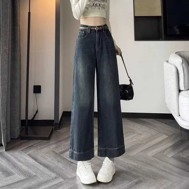 High Waist Womens Jeans Wide Leg Comfortable Droopy Fall Retro Loose Harajuku American Street Fashion Denim Pants StraightT251013