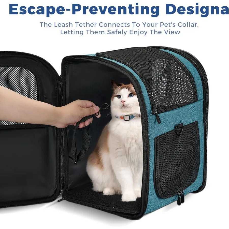 Ventilated Dog Cat Carrier Backpack for Pets Weighing 418lb with Padded Back Support and Breathable Mesh Design Ideal for Hikin C251013