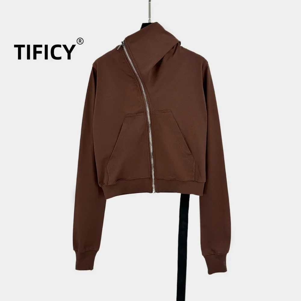 Dark RO Style 100 Cotton Spring Autumn Womens New read Splicing Slim Fit Zipper Stand Up Collar Cardigan Hoodies Sweatshirt W251013