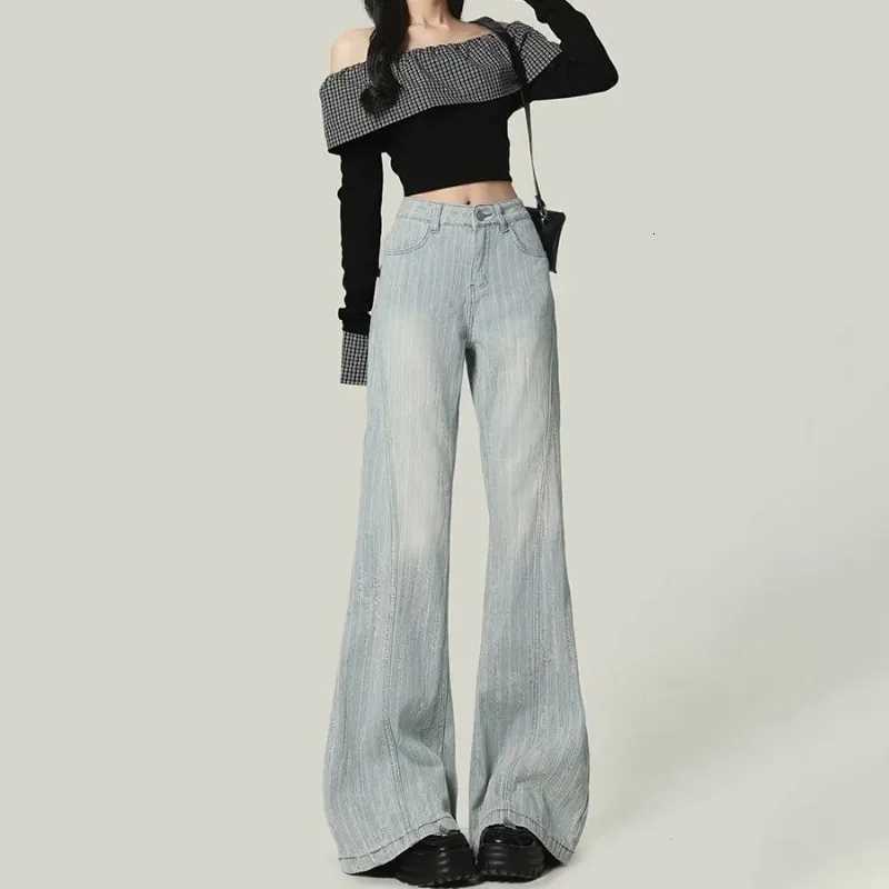 Loose Womens Highwaisted Jeans Straight Tube Leisure Comfortable Casual Solid Color Wide Leg Pants European American StyleT251013
