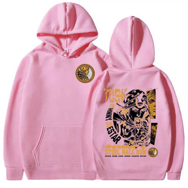 Anime Jojo Bizarre Adventure Hoodies Johnny Joestar STEEL BALL RUN Manga Graphic Sweatshirts Mens Long Sleeves Fleece Pullovers J251013