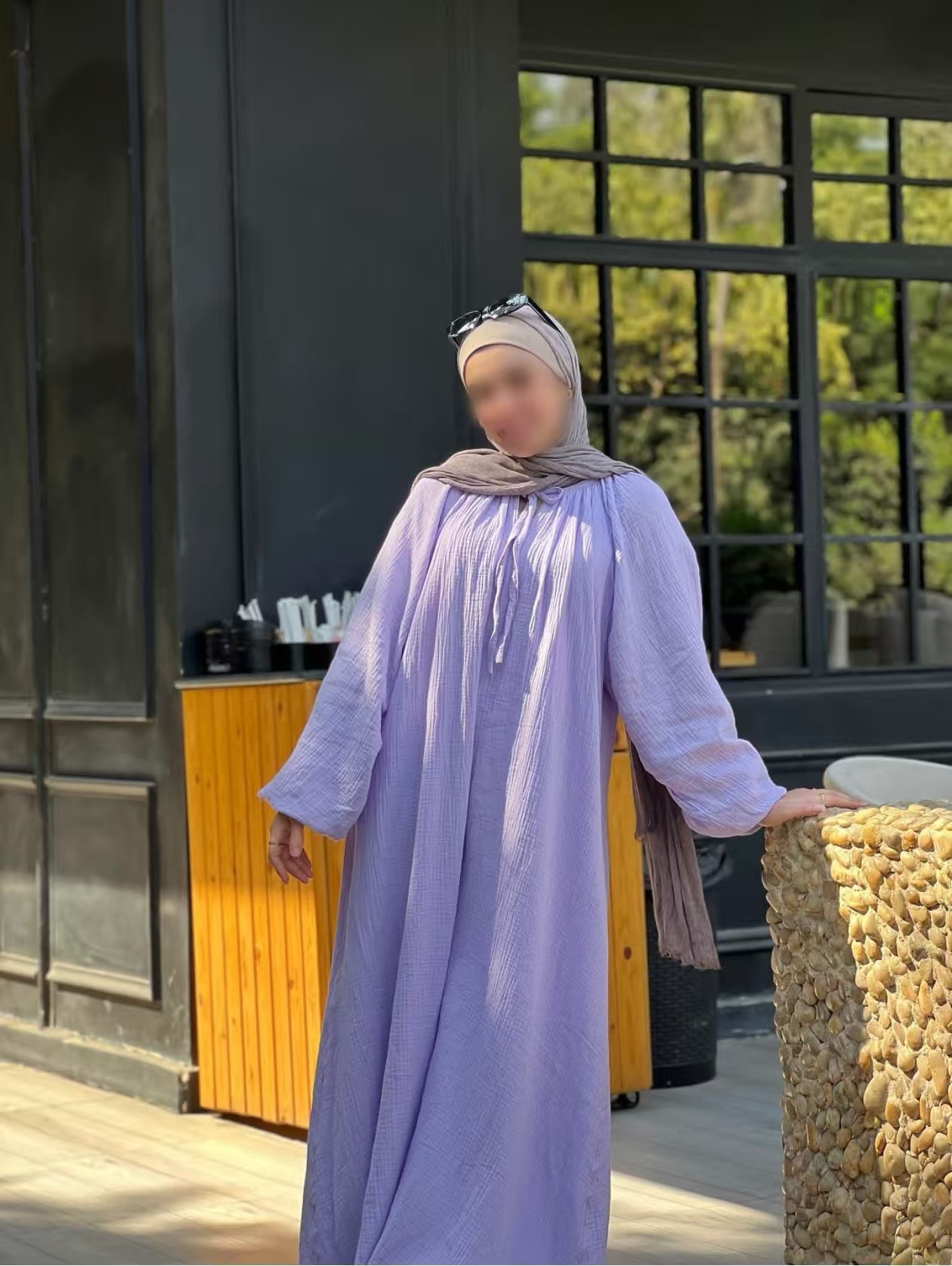 L10131Dubai Turkish solid color casual robe long dress