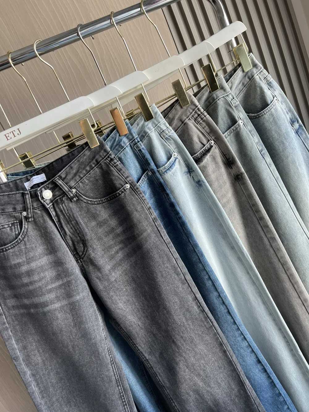 straight height waist long jeans 2025 AutumnWinter New Wash Product y2k Classic Jeans for womenT251013