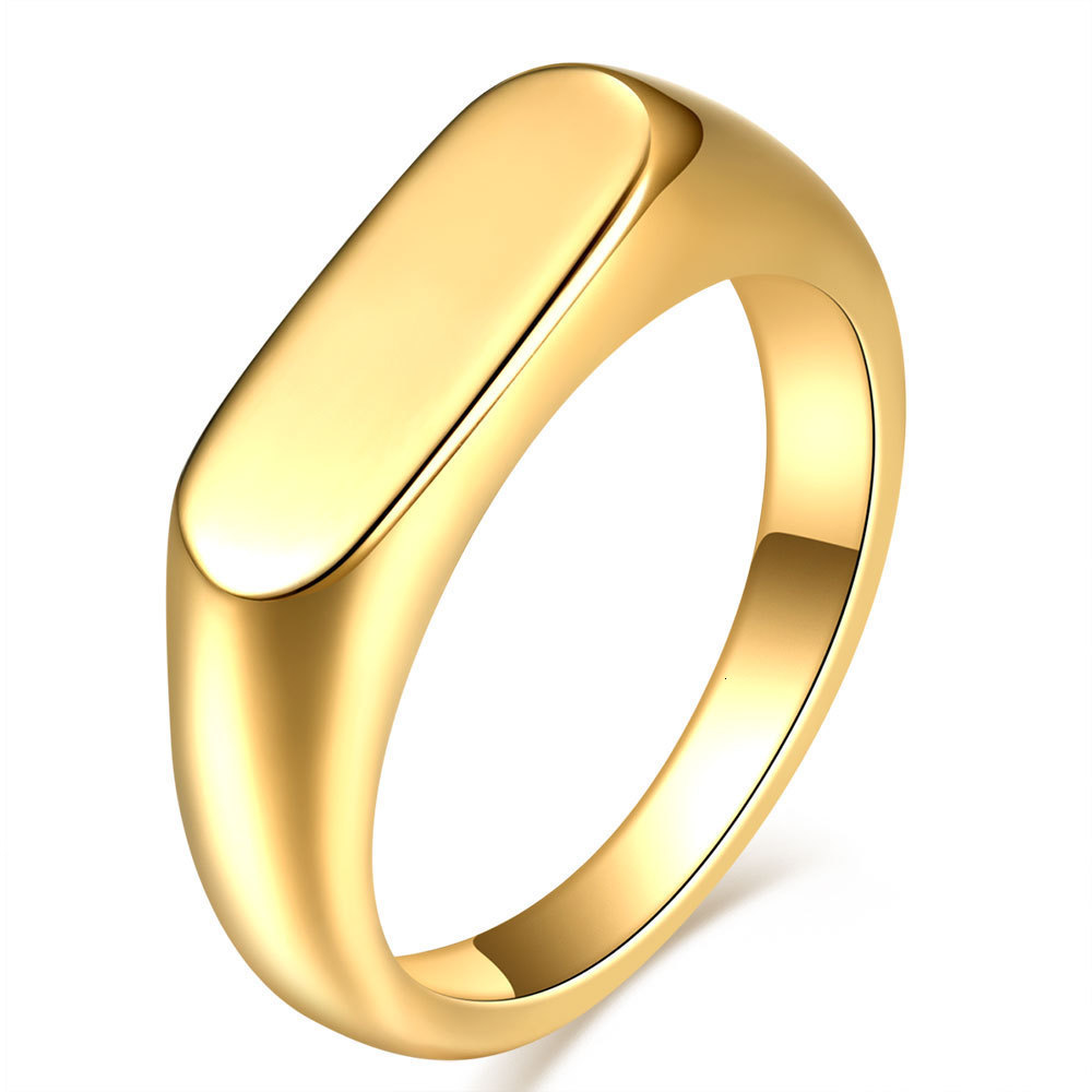 Stainless Steel Signet Ring for Men WomenGold Silver Color Band Ring Pinky Ring Cool Finger RingSimple Jewelry Gift for Him 250709