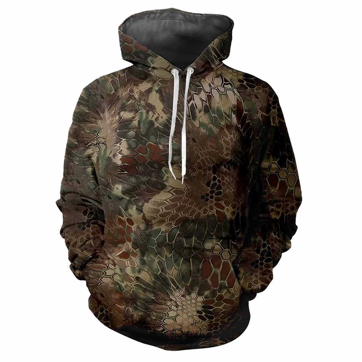 Forest Camouflage Hunting Animals Outdoor Camouflage Spring Fall Mens Hoodie Street Trend Loose Comfortable Casual Clothing J251013