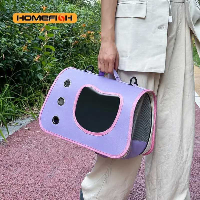 Portable Pet Carrier Bag for Small Dogs Cats Outdoor Foldable Cat Bag Breathable Cat Shoulder Bag Kitten Carrying Bag C251013