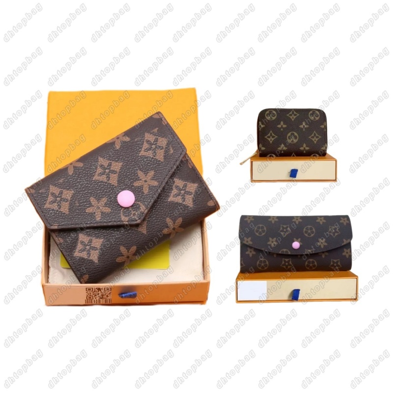 Classic Emilie Designer Wallet Women Card Holder Genuine Leather Rosalie Coin Purse Victorine Zippy Wallet Designers Key Pouch Luxury Wallets With Box