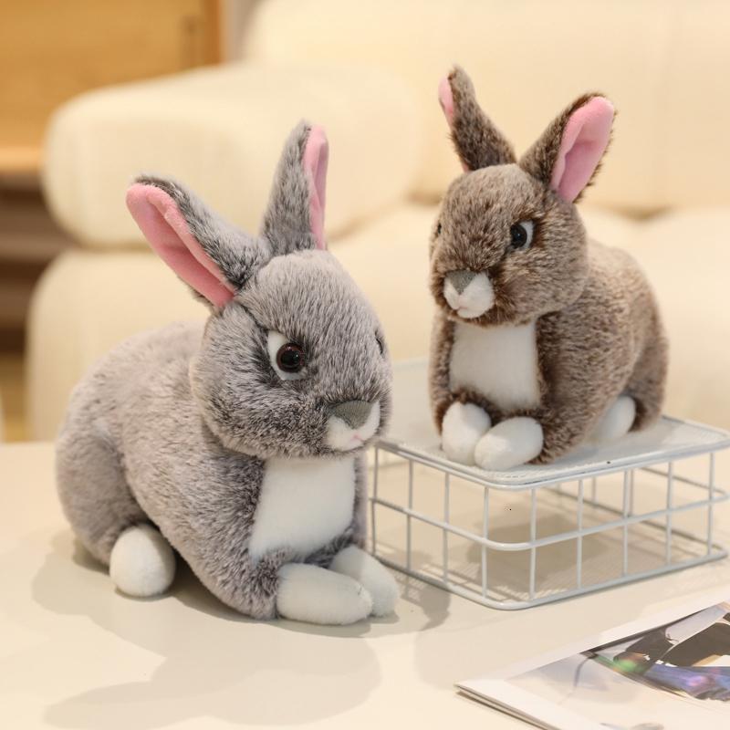 Simulation Lying Position Wild Rabbit Plush Toy Little Bunny Children's Companion Comfort Doll Birthday Gift