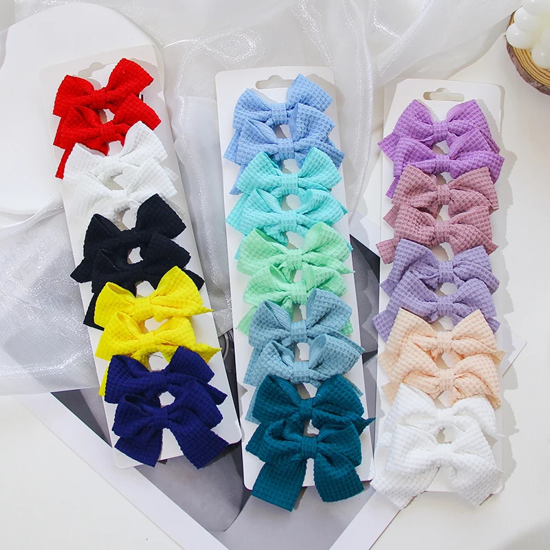 610PcsSet Fashion Cute Ribbon Bowknot Hair Clips for Kids Handmade Baby Girls Hair Accessories 251008