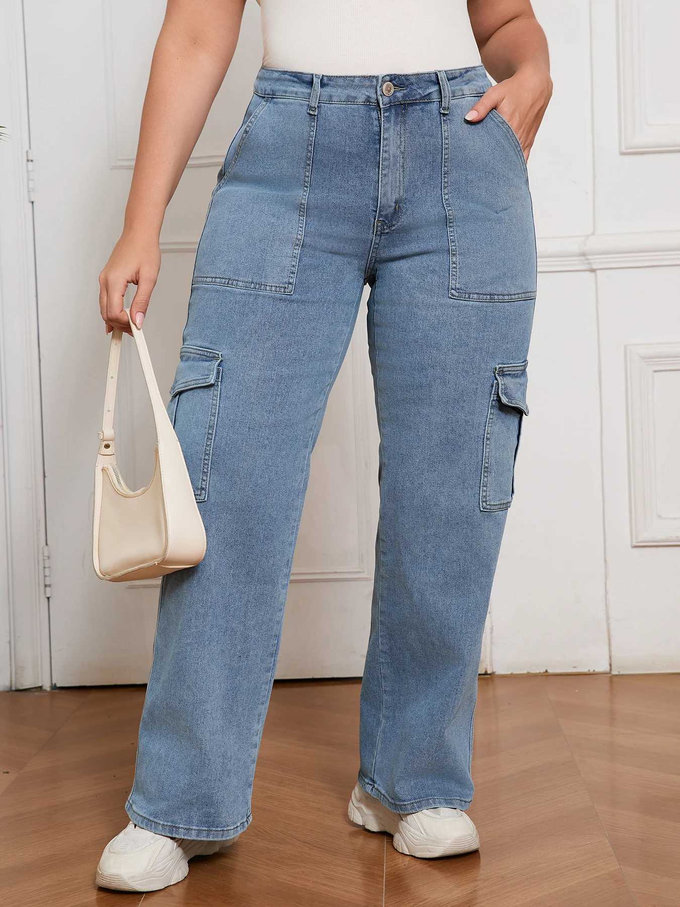 Plus Size Vintage Loose Jeans for Women Washed Wide Leg Denim Pants High Rise Retro Casual Streetwear TrousersT251013