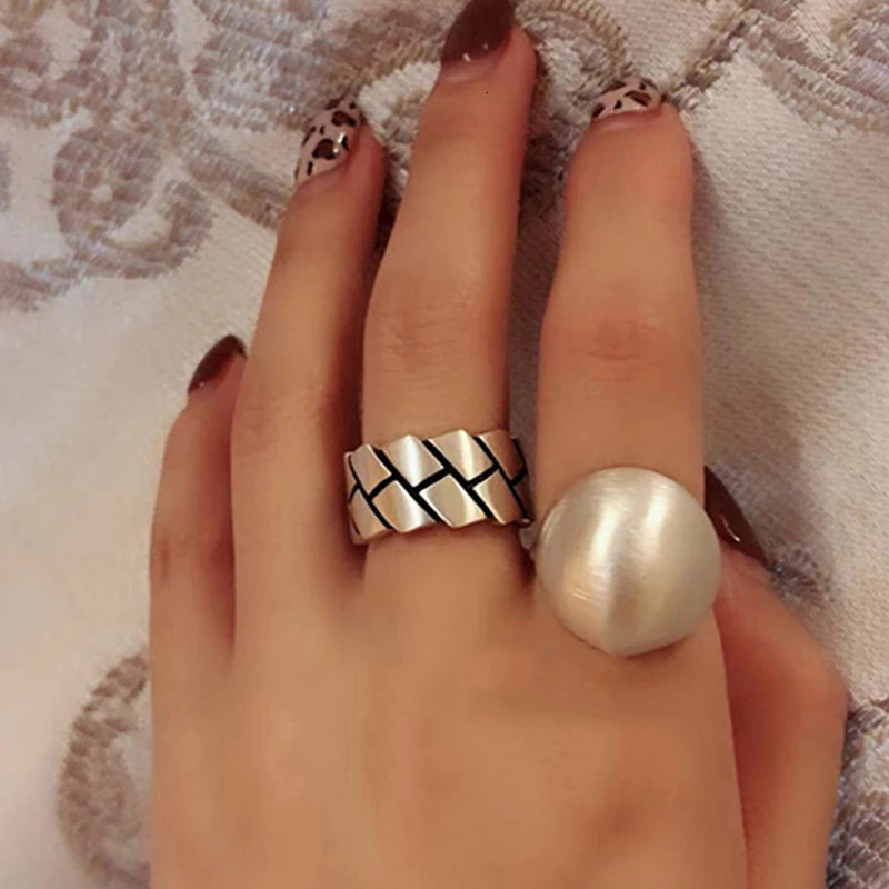 Minimalist 925 Sterling Silver Large Ball Smooth Rings For Women Fashion Creative Birthday Party Jewelry Gifts 251009