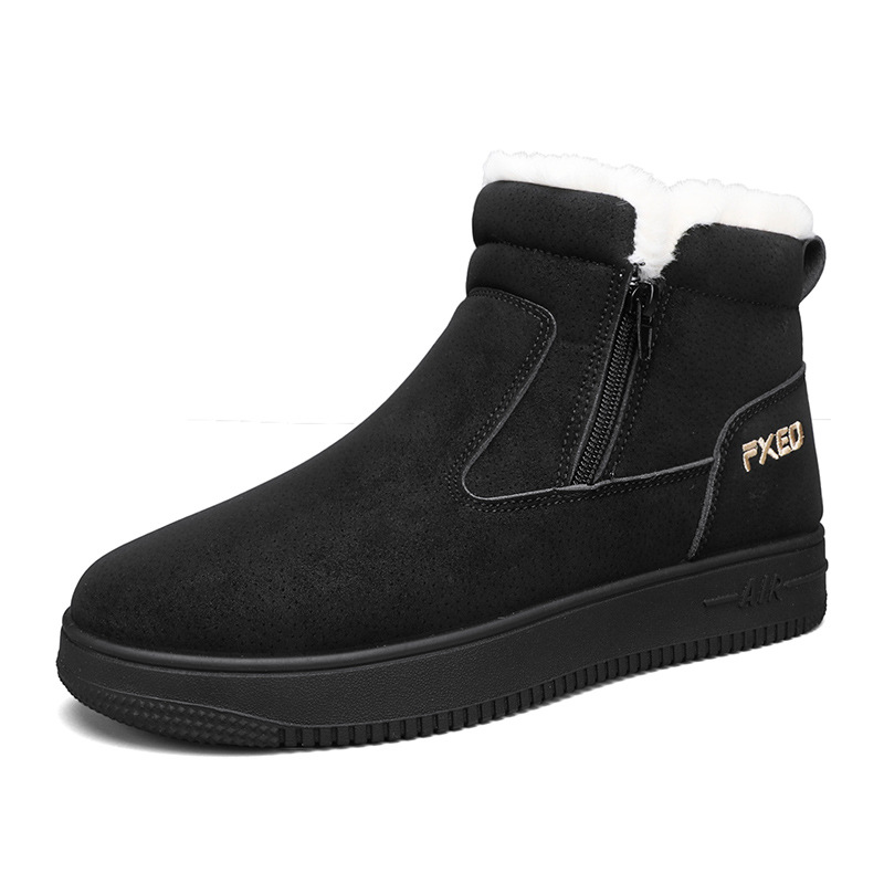 Designer Shoes Winter Men mid-top snow boots with fleece and thickened warm cotton shoes Northeast cold-resistant thick-soled casual short boots Free 