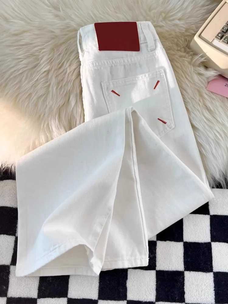 Straight Leg Women Jeans Y2K Style Slim Fit Casual Trousers High Waist Loose Pants Autumn Fashion Trendy White DesignT251013