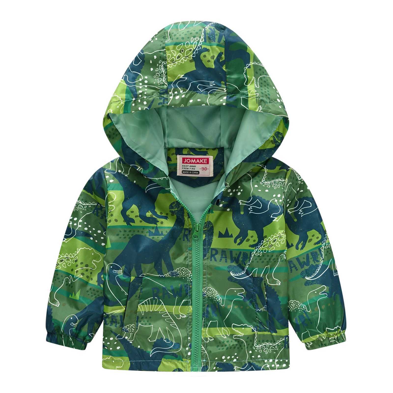 Boys and Girls Wind Cap Coat Assorted Cartoon Pattern Printed Zipper Coat Children Spring Wear C251013
