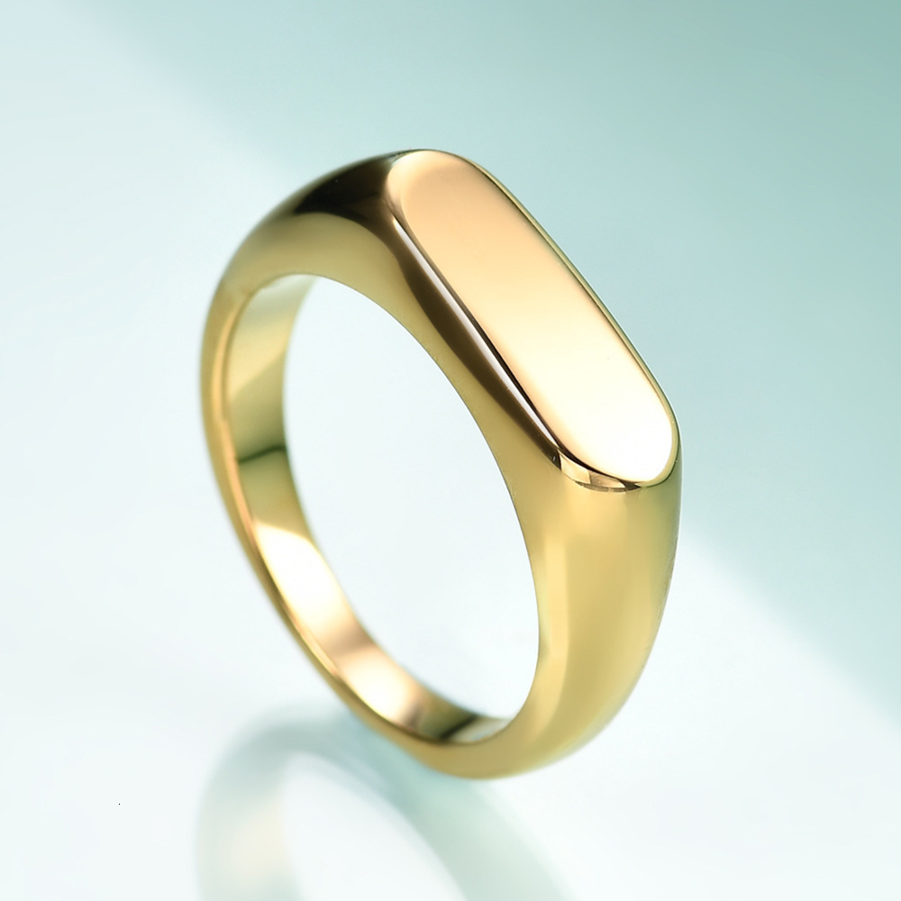 Stainless Steel Signet Ring for Men WomenGold Silver Color Band Ring Pinky Ring Cool Finger RingSimple Jewelry Gift for Him 250709