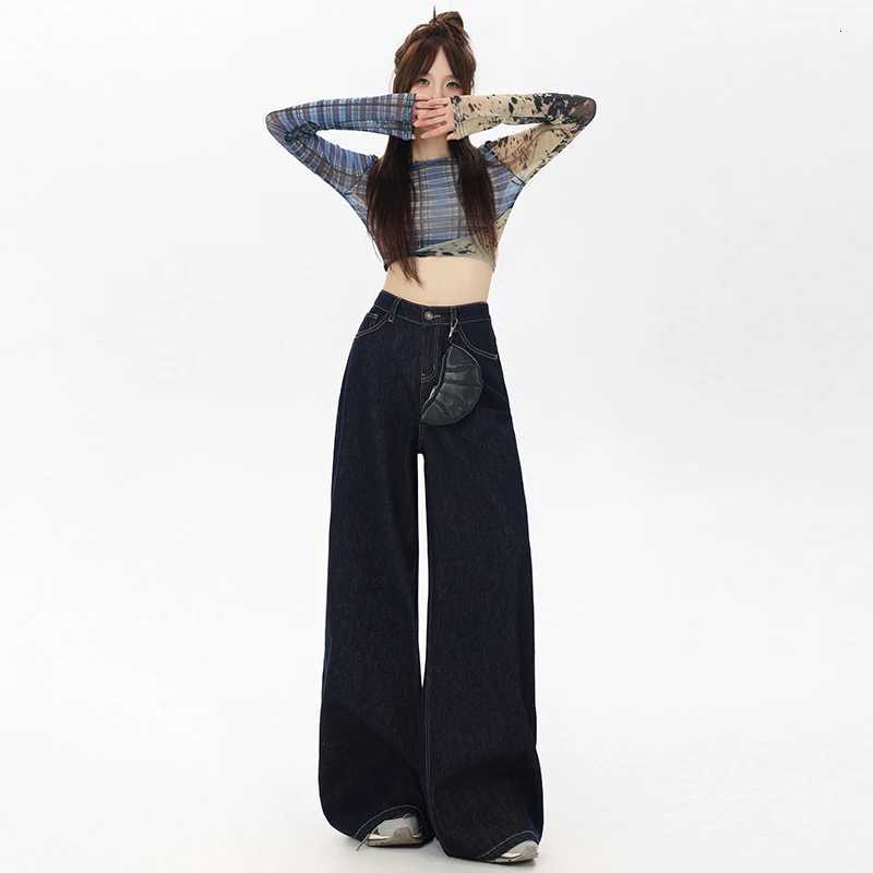 High Waist Casual Womens Jeans Flare Pants Comfortable Loose Wide Leg Stretch Vintage Denim Trousers for WomenT251013