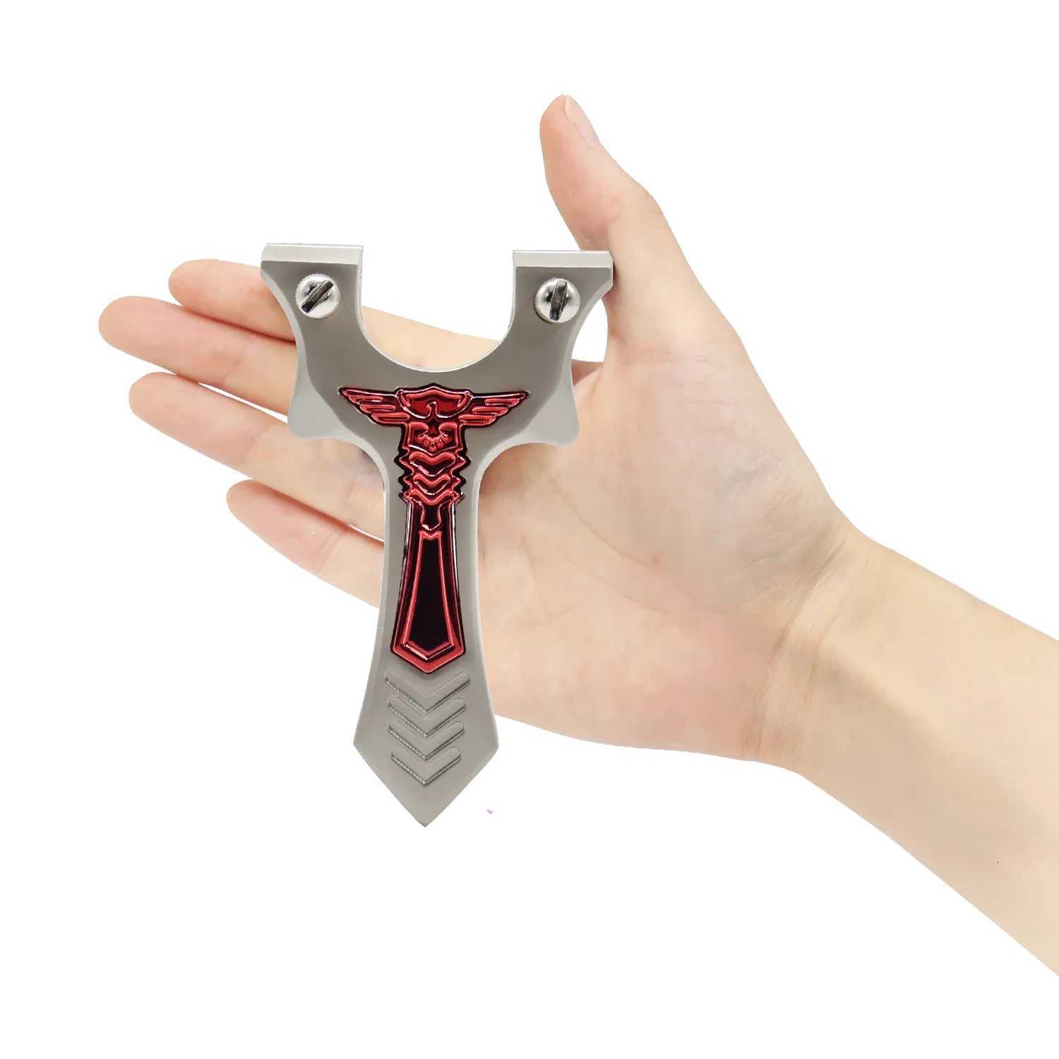 High Quality Zinc Alloy Slingshot Red Inlaid Screw Fixed Metal Slingshot Profional Hunting Shooting Competition Dedicated Y251013