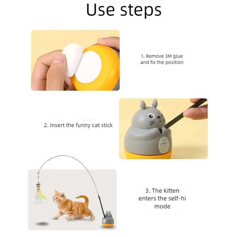 New cat funny cat stick steel wire long pole feather cute cat toy kitten fishing rotating selfpleasure pet toy C2510131