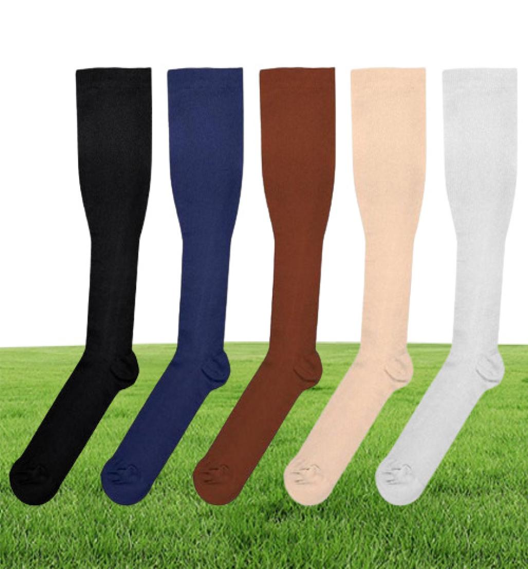 1 Pair Antifatigue Unisex Compression Socks Flight Travel AntiFatigue Knee High Stockings Magic Sock Womens Men039s Meias Sock8105722