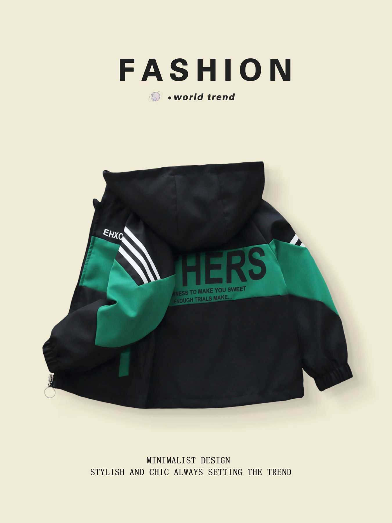 Color Blocked Jackets with Trendy Style for Boys Aged 3 10 in Spring Autumn Season C251013