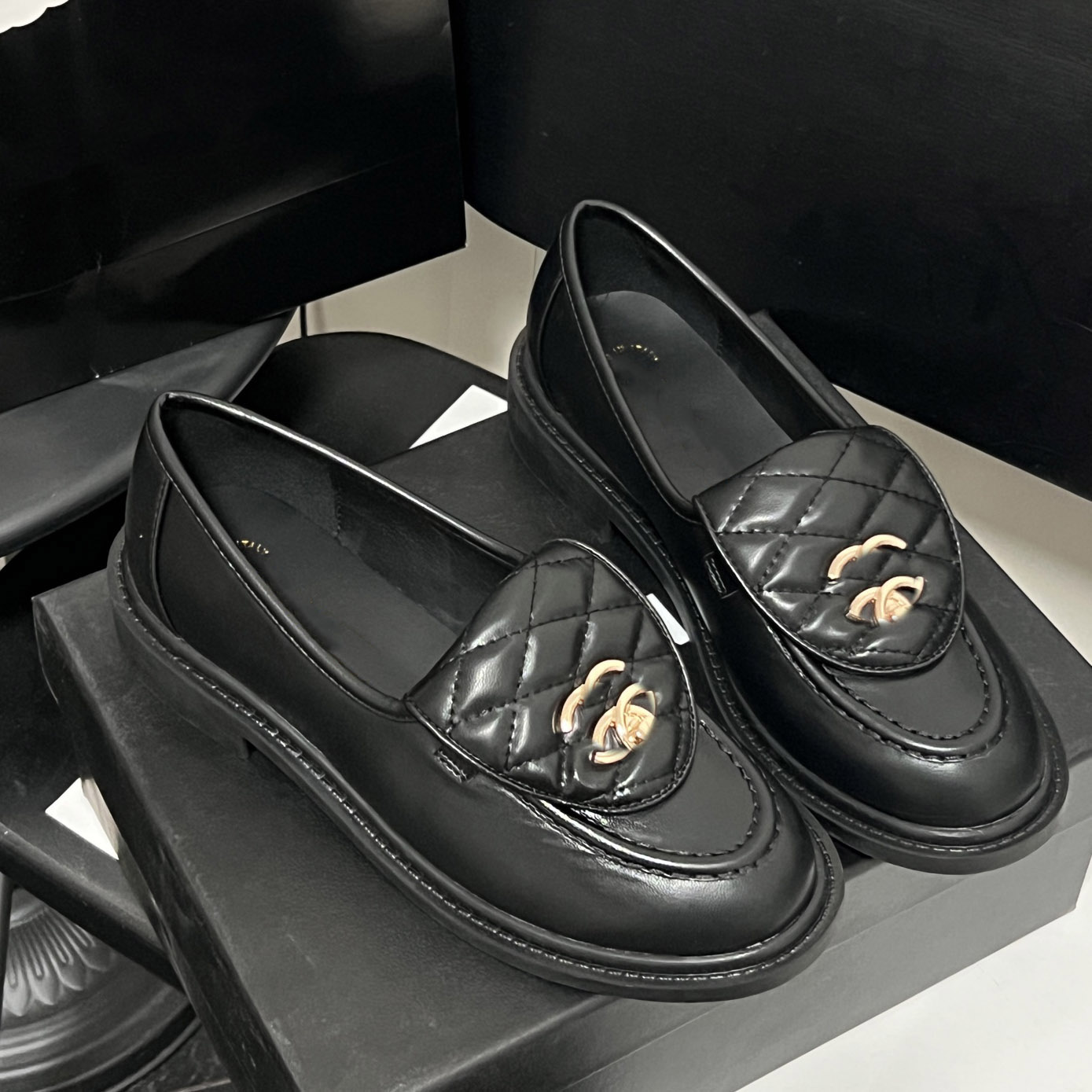 Loafers C style thick sole new British retro leather metal clamshell schoolbag black pedal single shoe leather shoes 35-40