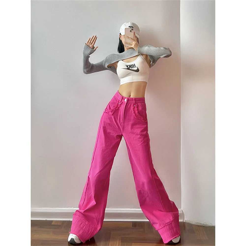 Woman Jeans High Waist Wide Leg Denim Streetwear Vintage Quality 2022 Straight Pants high street female widelegged jeansT251013