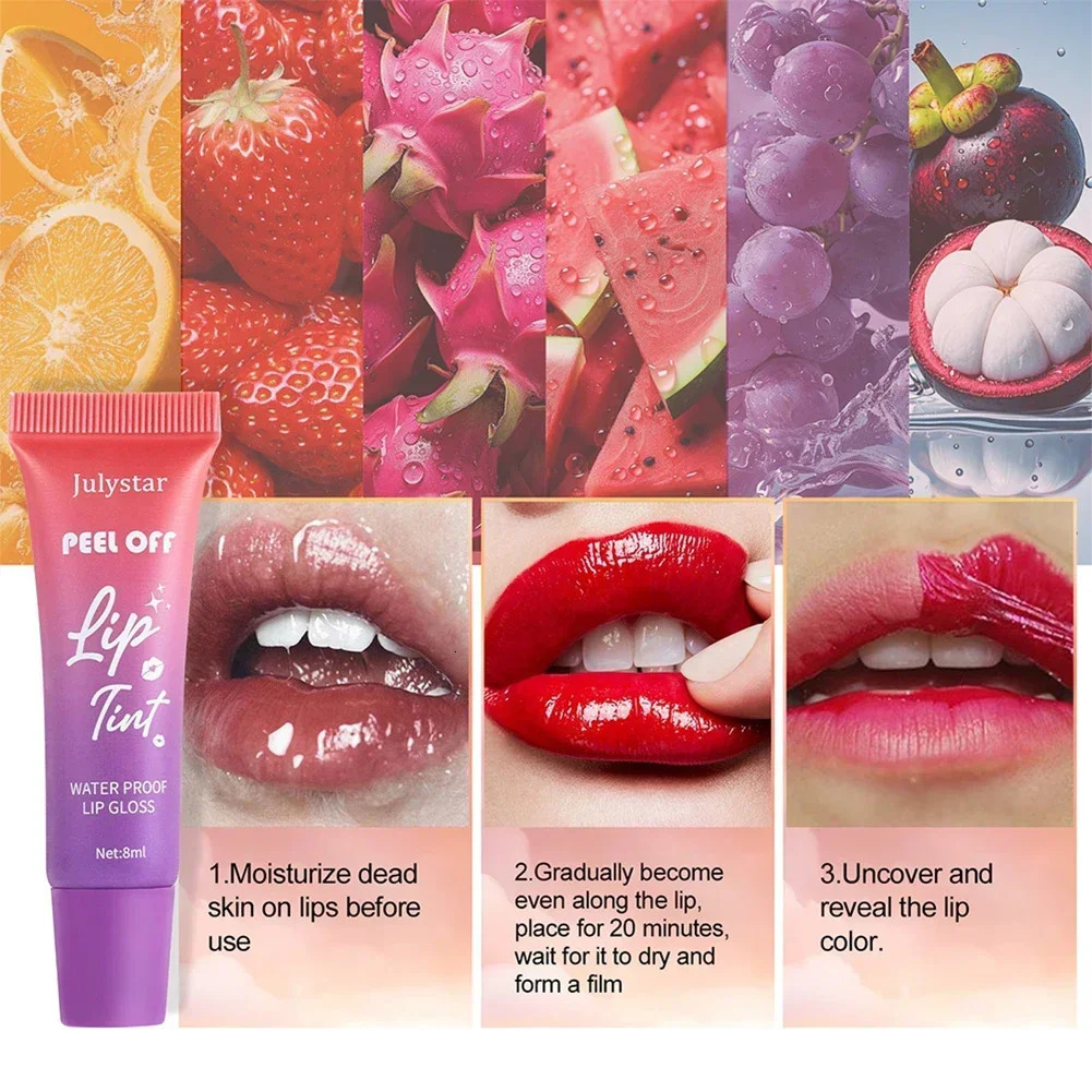Waterproof Lip Liner Peel Off Tattoo Lipgloss Waterproof Long Lasting Matte Lip Tint Contour Tearoff Lips Stain Cosmetic 251010