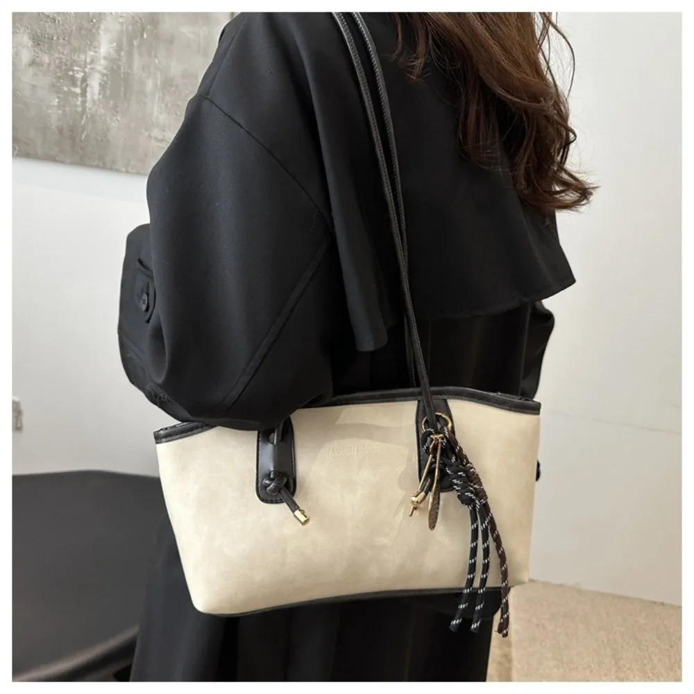 Y2K Trend PU Leather Work Shoulder Bag Large Capacity Simple Female Crossbody Bag Solid Color Commuting Bag Women Female 251010