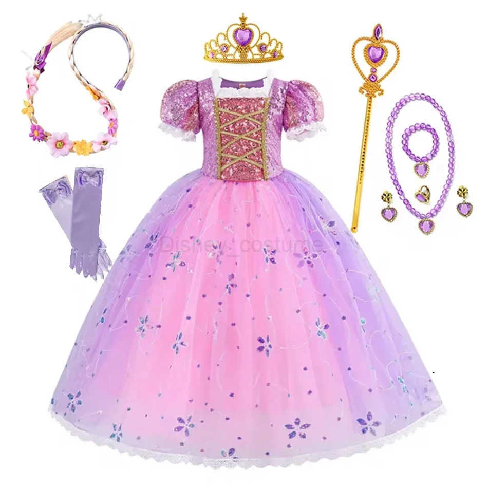 Disney Princess Rapunzel for Girls Costume Movie Tangled Kids Cosplay Carnival Party Vestido Birthday Christmas Dress 310Yrs H251013