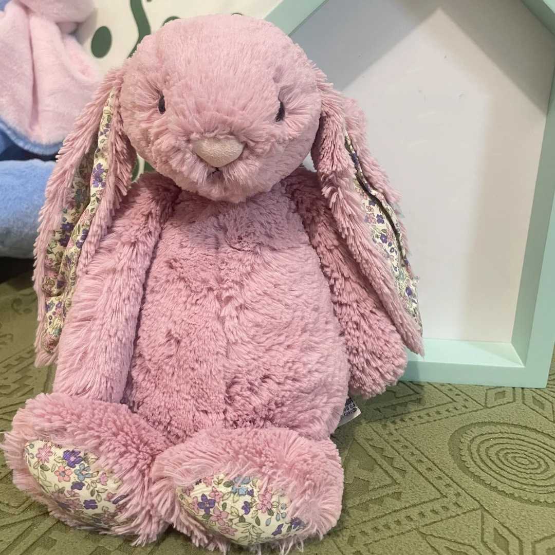 Collection Cherry Blossom Ear White Lop Pink Floral Bunny Plush Toy Childrens Gift Cute Doll Y260128
