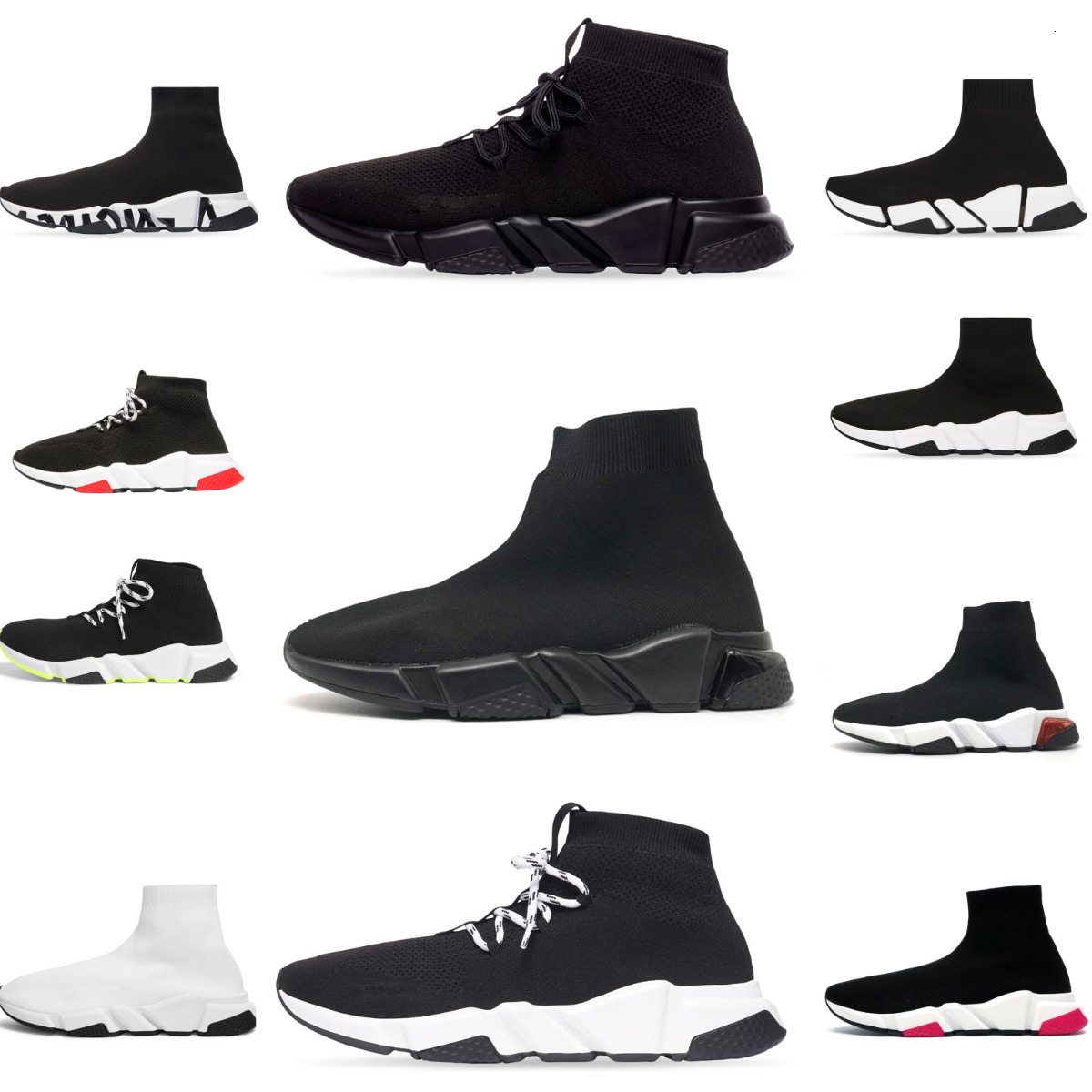 Designer Runner Sock Casual Shoes Trainers Men Women High Low 2.0 4.0 V2 Graffiti White Mesh Canvas Black Speed Socks Shoes Clear Sole Lace-up Neon Flat Platform Sneakers