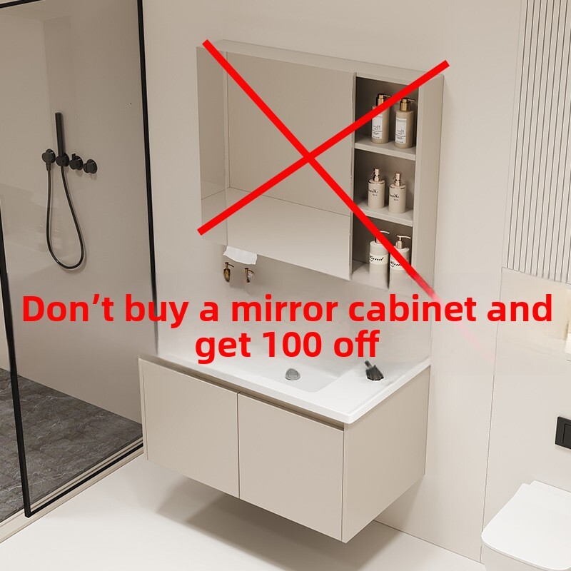 Cabinet with Ceramic Integrated Bathroom Drawer Cabinet, Wash Basin, Face Washing Sink, Washstand Basin Set, Honeycomb Aluminum