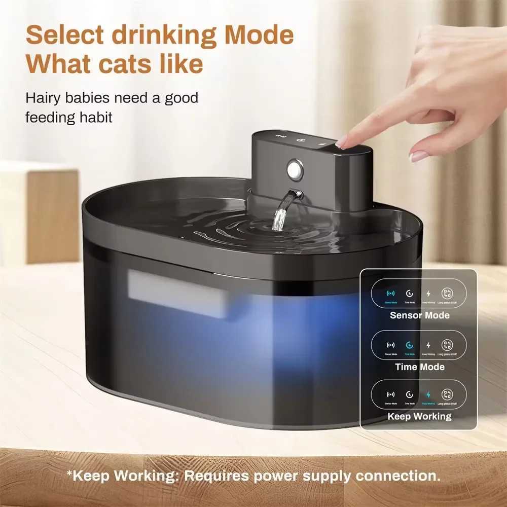 22L Wireless Cat Water Fountain Battery Operated Automatic Pet Water Fountain With Motion Sensor Dog Cat Water Dispenser Bowl C251013
