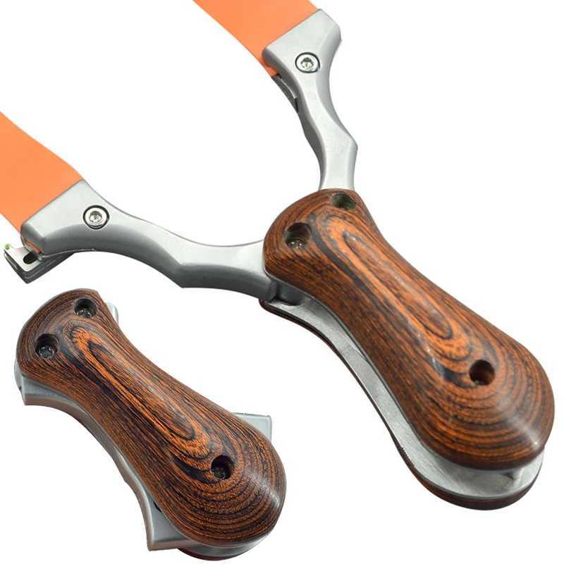 Stainss Steel Folding Slingsshot Outdoor Shooting Flat ather Slingshot Simpshot Archery Slingsshot for Hunting Kit Y251013