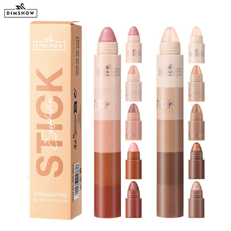 Best-selling DIMSHOW Five 5-piece lazy eyeshadow brush, highlighter, bare face eyelash curler, shimmer waterproof eyeshadow stick set