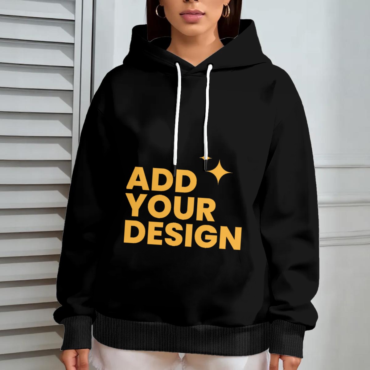 DHgatepod Women's Oversized Wool Hoodie | DTF Print Allover Design | Soft Polyester Fleece | Comfortable Casual Wear for Daily Use