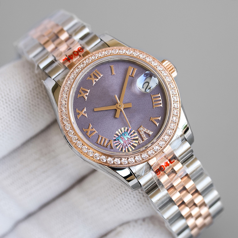 Date Just Womens Designer Watch Luxury moissanite bezel 28mm/31mm Roman dial Womens Fashion Watch jason007 Factory Watch