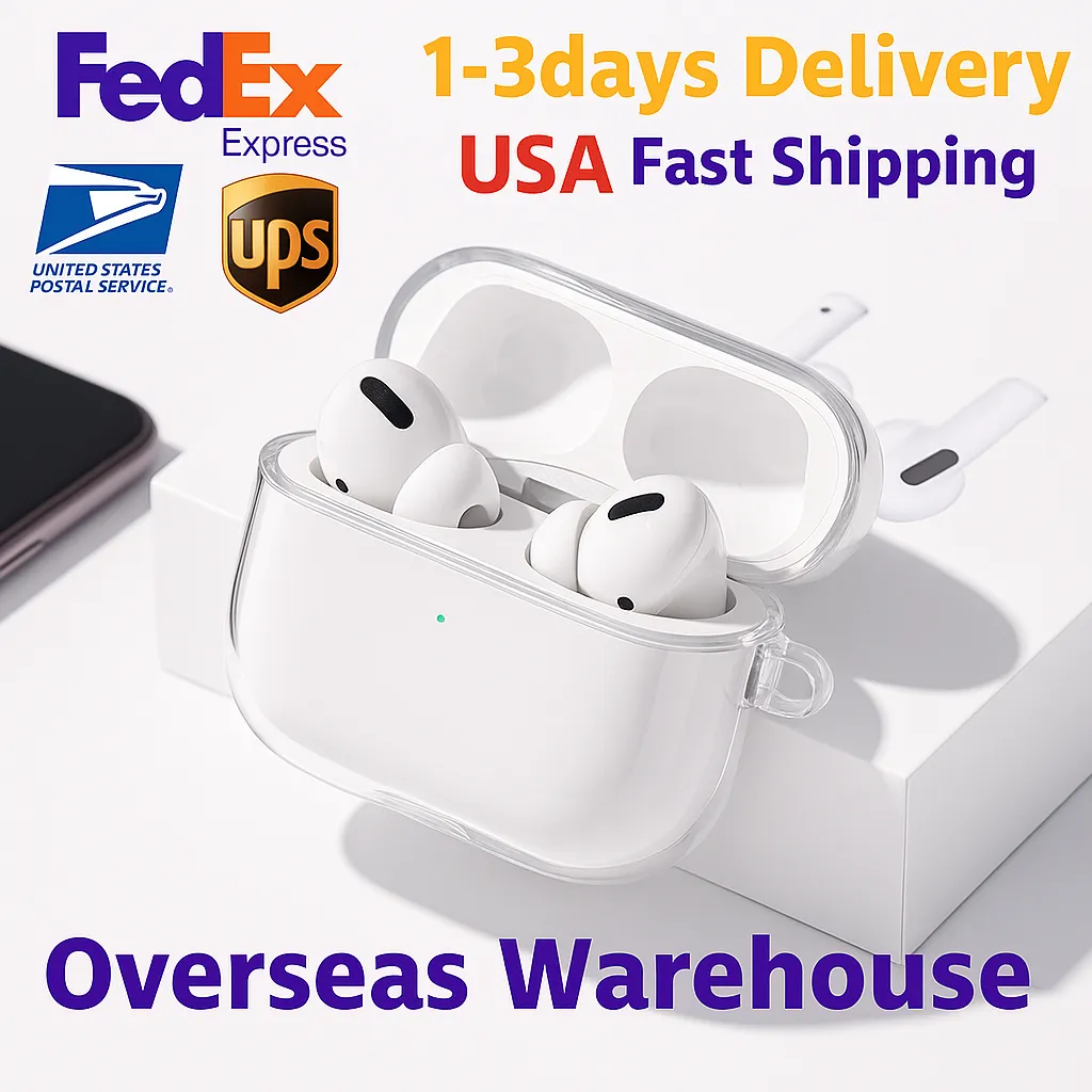 USA Stock For Apple Airpods Pro 3 Generation pro 2 USB C airpods 4 Headphone Accessories Solid TPU Silicone Protective Earphone Wireless Charging Shockproof Case