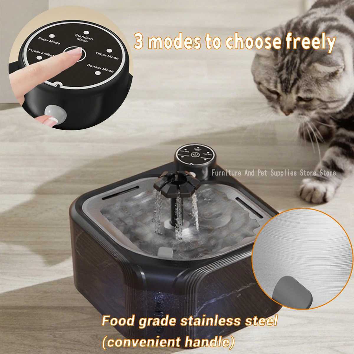 Wireless Automatic Cat Water Fountain 3600mAh 2800ML Pet Water Dispenser For Dog Cat Infrared Sensor Smart Pet Drinkier Fountain C251013