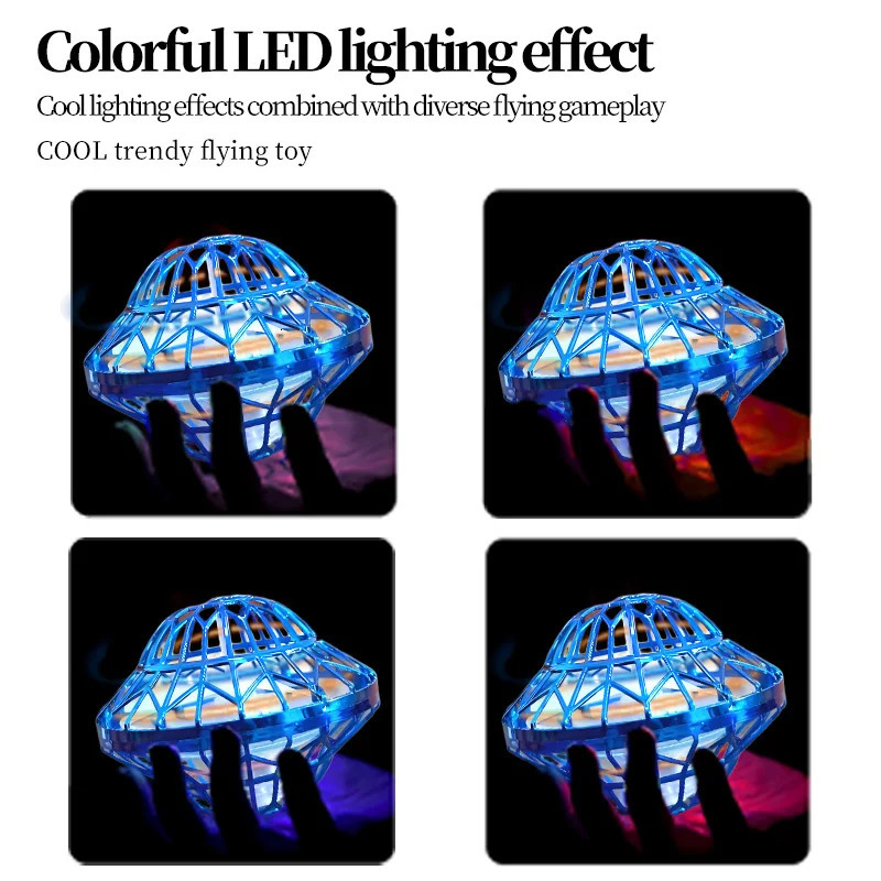 UFO Intelligent Sensing Flying Ball Hovering Saucer Floating Ball Black Technology Fingertip Gyroscope Childrens Toy 251008