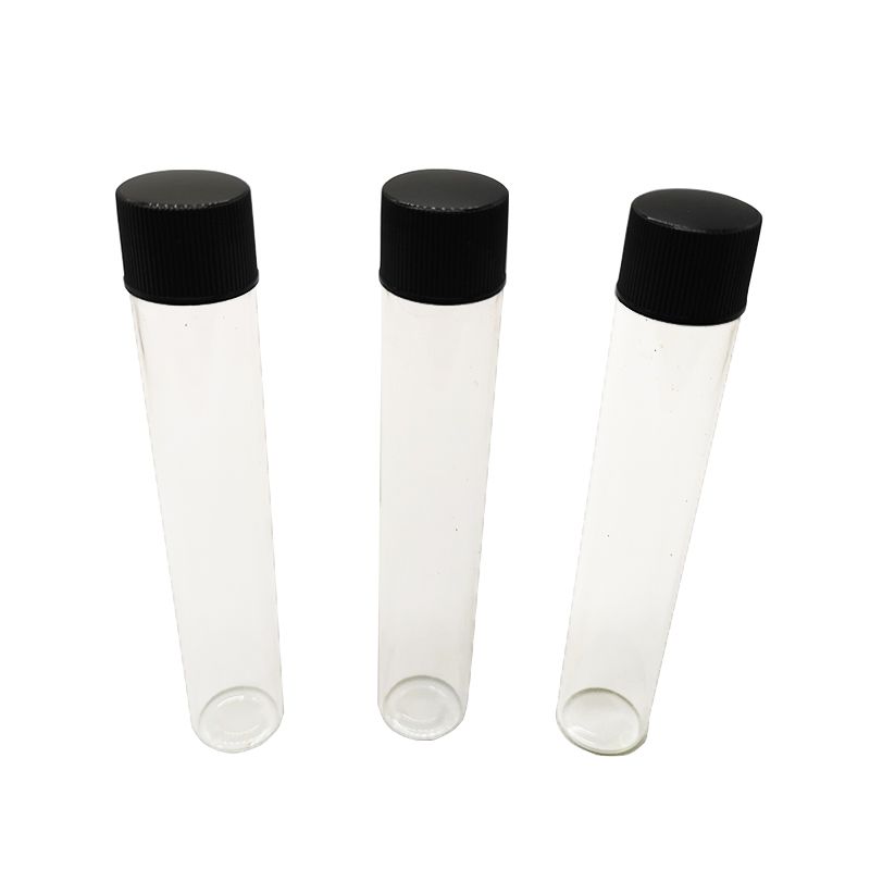 Glass tubes packaging 115*20mm with plastic lids 30g tubes with screw cap could custom label