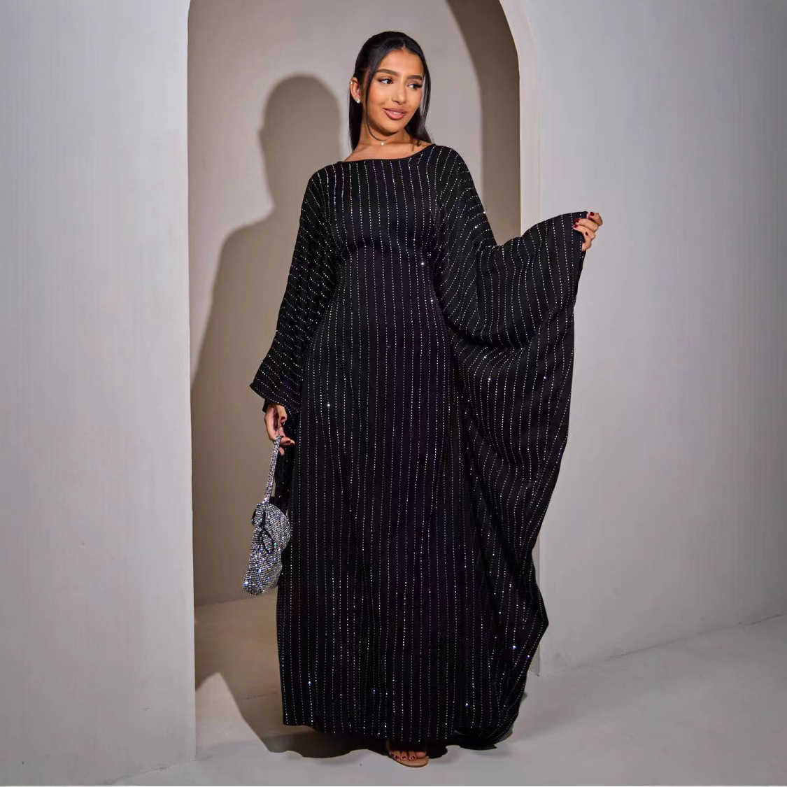 Ethnic Clothing Eid Ramadan Diamonds Abaya Luxury Dubai Kaftan Modest Muslim Dress For Women Turkey Kebaya Caftan Marocain Femme Robe