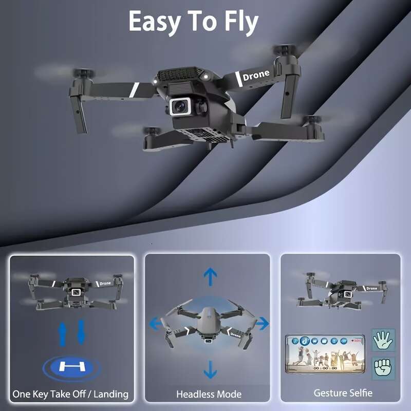 8K FPV Foldable Drone Dual High-Definition Cameras, Quadcopter, Equipped With Voice Gesture Control, Portable Casing, One Click Takeoff And Landing, O