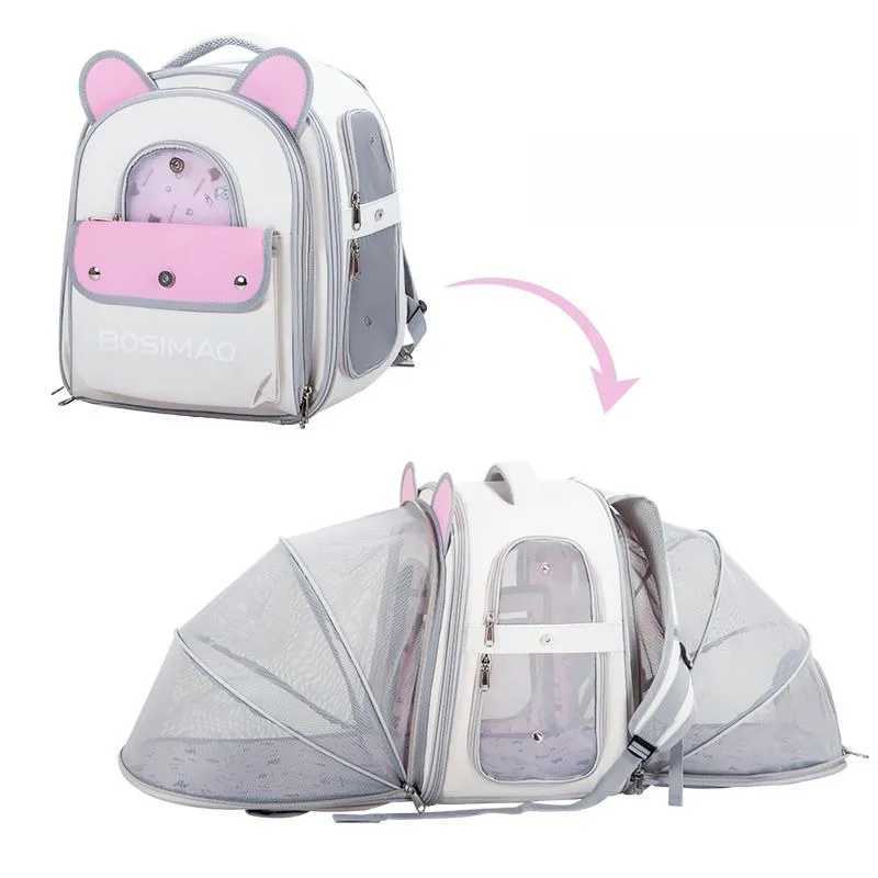 2in1 Cat Carrier Backpack Dual Expandable Backpack Foldable Breathable Carrier Pets and Small Dogs transporte pet backpack C251013