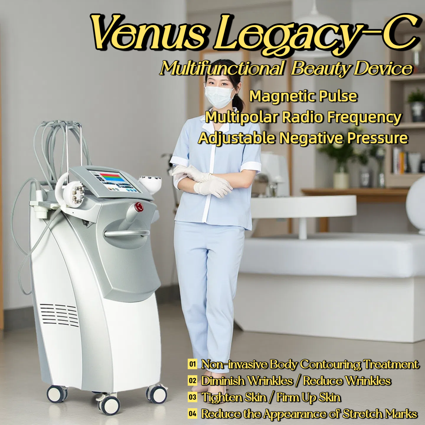 Hot VENUS LEGA-C 4D Magnetic Sculpting Multi-stage Radio Frequency Reduce Wrinkles Tighten Skin Weight Loss Restore Postpartum Body And Fade Stretch M