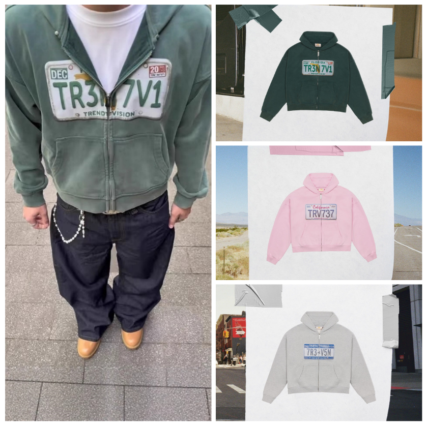 Men's Designer Hoodies FLORIDA TR3N7V1 TRENDY VISION Print Pullovers Hoodie Y2K baggy casual Hooded graphic printed retro unisex Sweatshirts